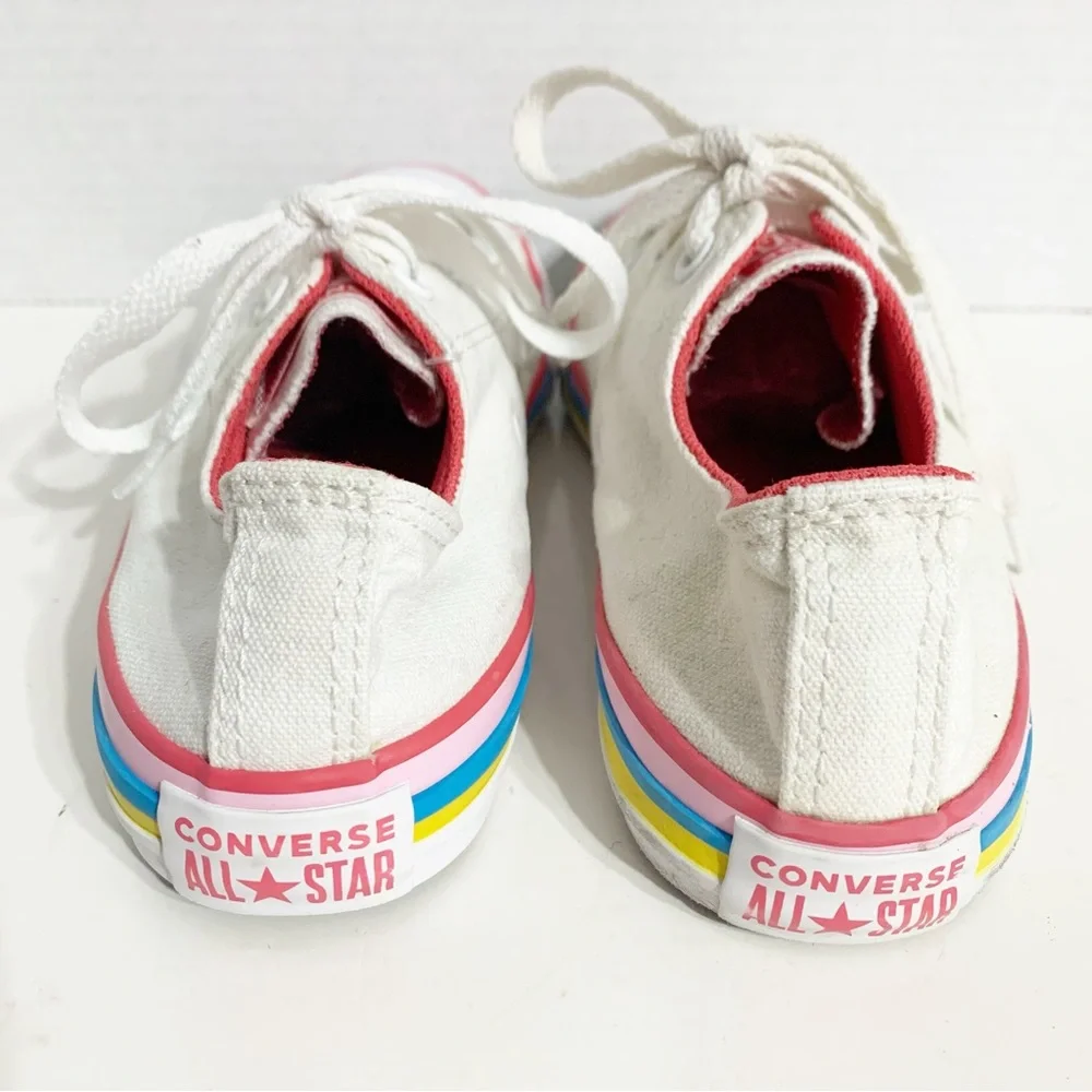 Converse Chuck Taylor All Star Canvas Sneakers Rainbow Stripes Size 3 Big Kids